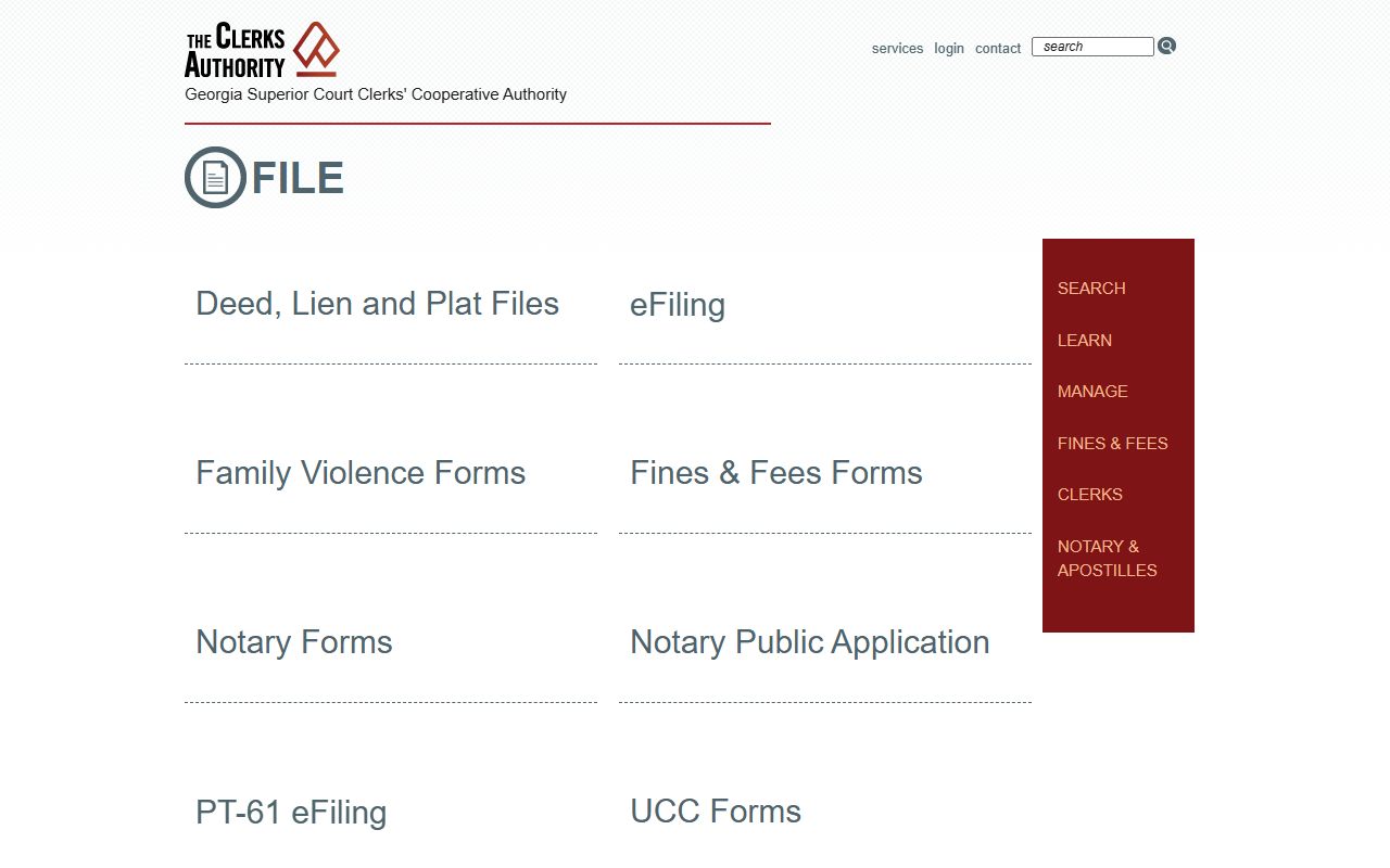 Crisp County Clerk GSCCCA filing services for records