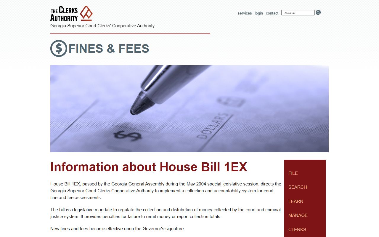 Crisp County Clerk GSCCCA fines and fees records access