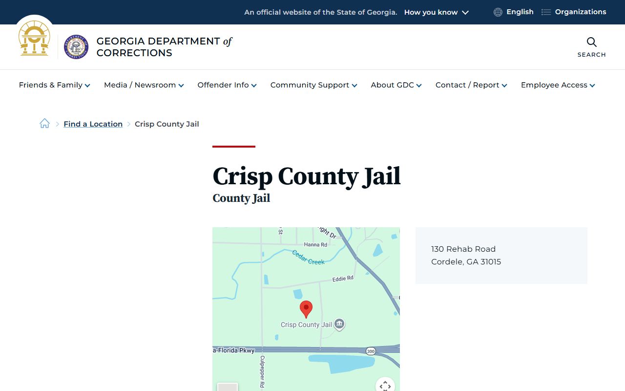 Crisp County arrest records and charges GDC jail listing
