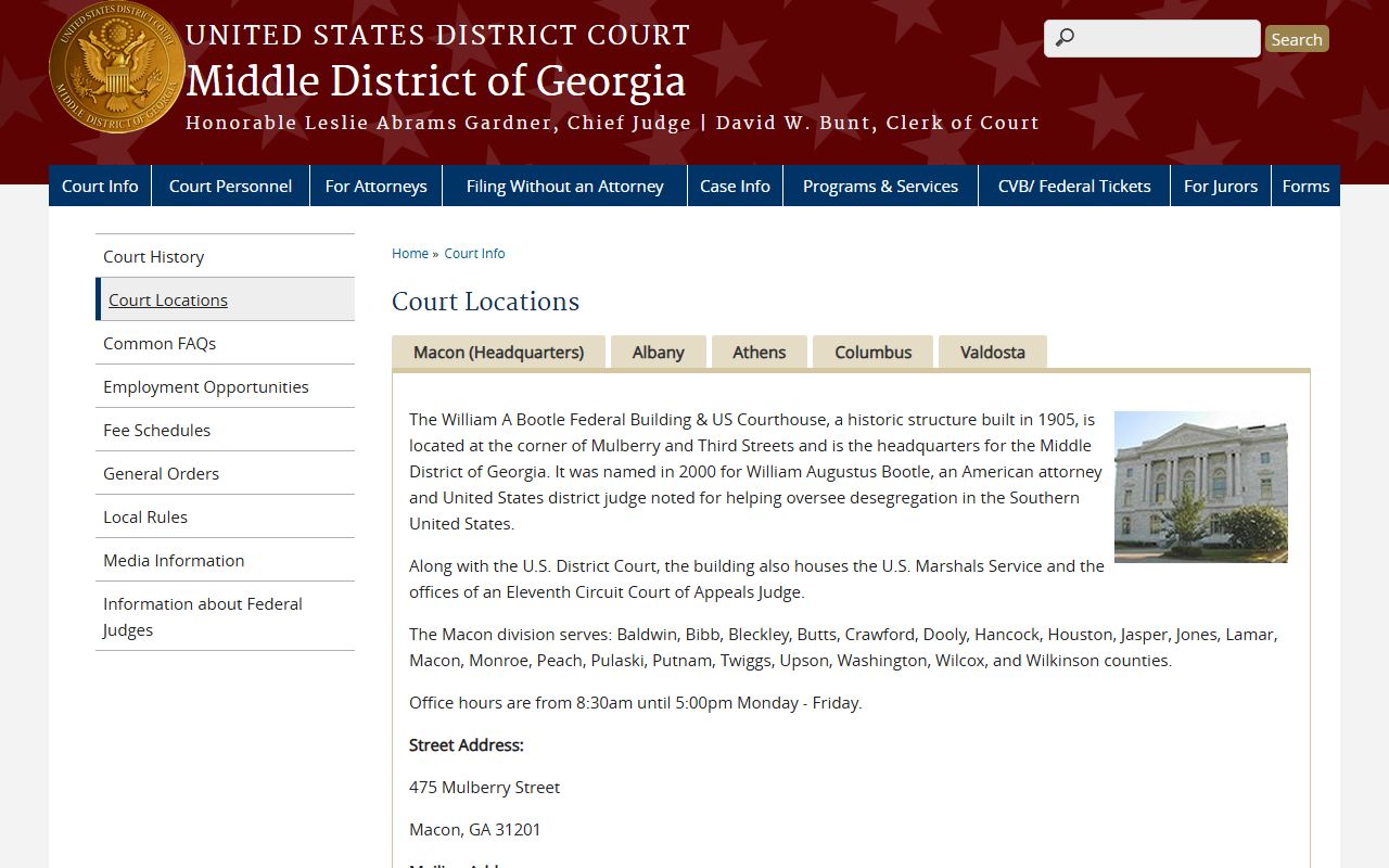 Crisp County Superior Court and Middle District of Georgia federal court distinction